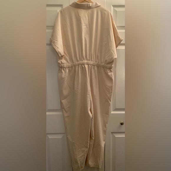 NWOT Beige Jumpsuit - Picture 2 of 3